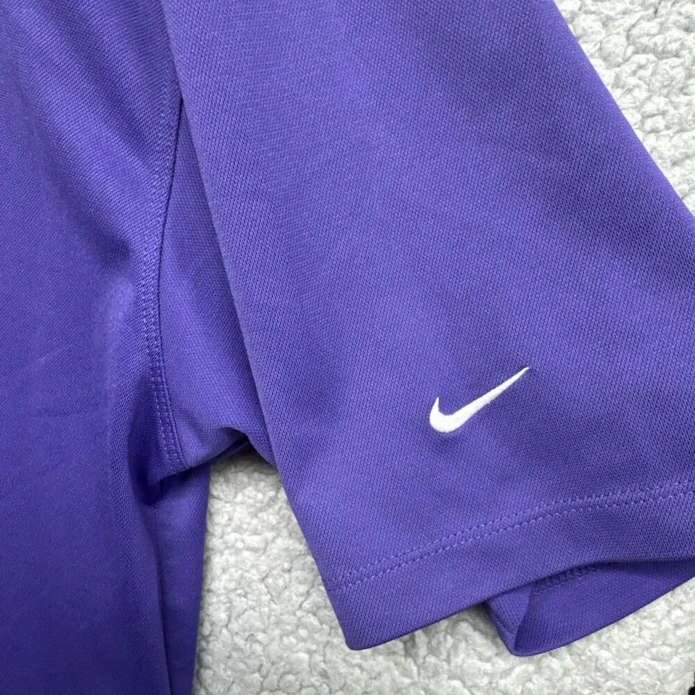 Nike Dri Fit Golf Polo Shirt Mens XL  Purple Embroidered Swoosh Logo